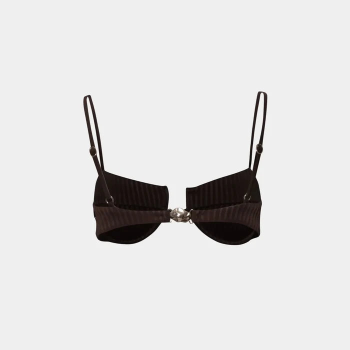 Baobab Roma Bikini Top, Cocoa, Back
