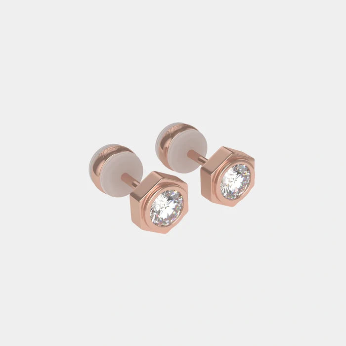 Wecord Unity Earrings, Rose Gold