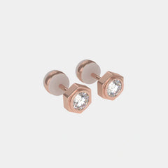 Wecord Unity Earrings, Rose Gold